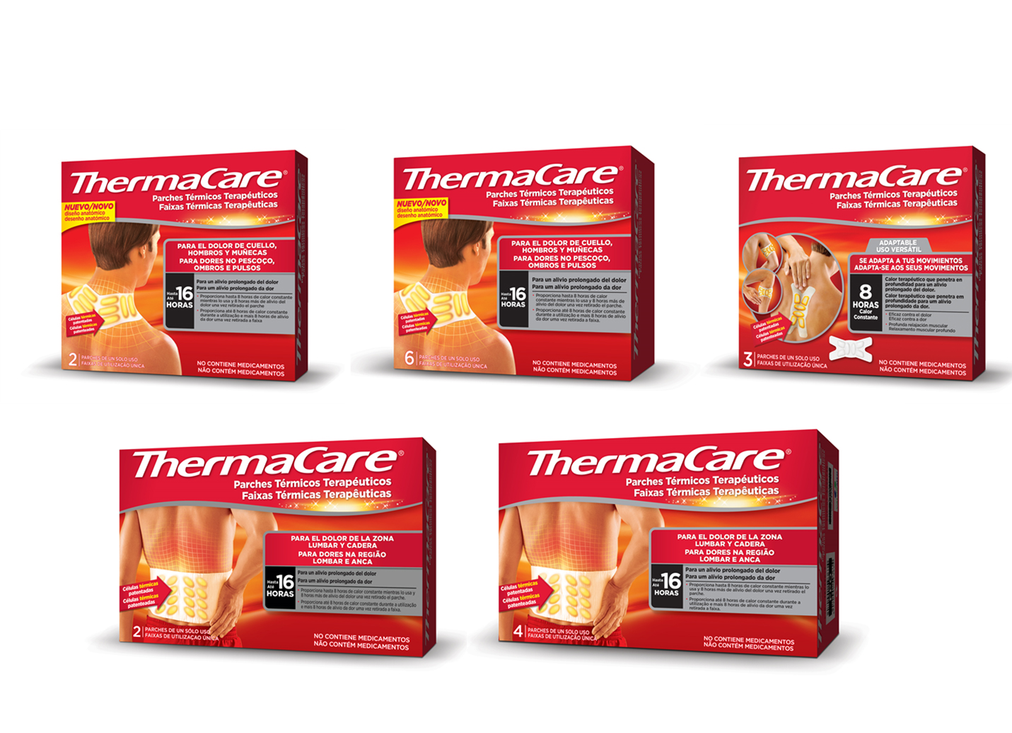 THERMACARE Parches Térmicos Zona Lumbar y Cadera 4 Uds